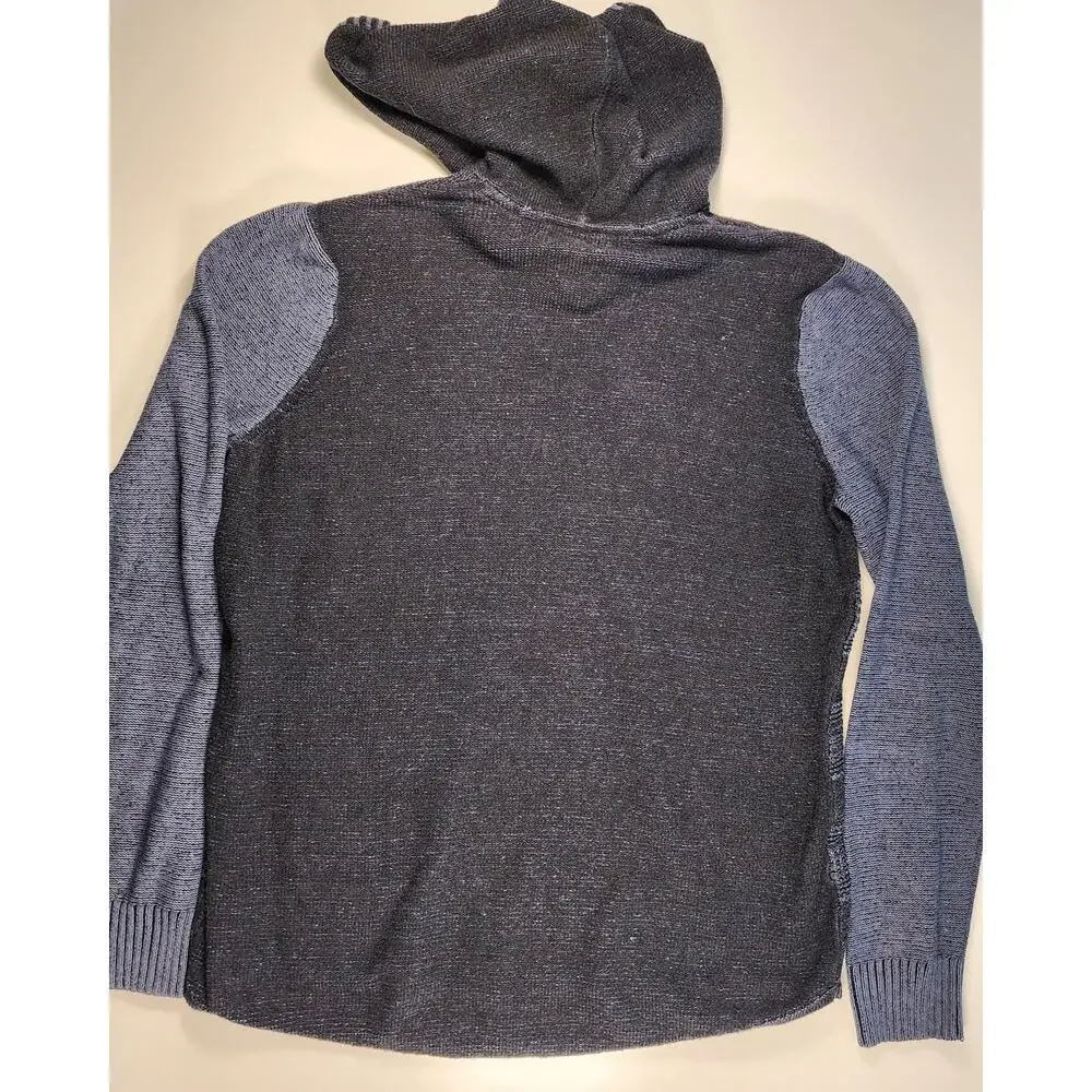 Urban Pipeline Men's Striped Knit Hoodie XL Gray Black Casual